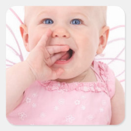 Personligens foto fyrkantigt klistermärke