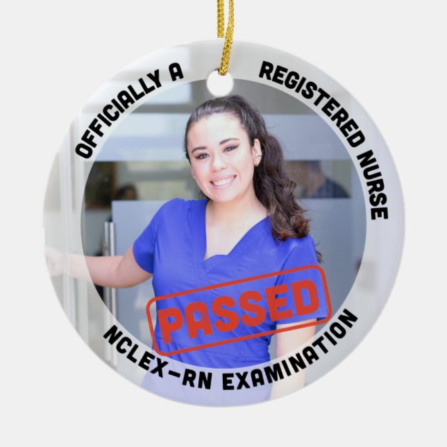 personligens foto har passerat nclex rn Exam-sjuks Julgransprydnad Keramik (Framsidan)