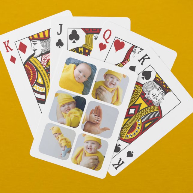 Personligens foto- och textfoto-kollage casinokort (Skapare uppladdad)