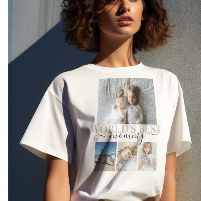 Personligens foto- och textfoto-kollage t shirt (Personalized Photo and Text Photo Collage T-Shirt by Ricaso Add your own photographs and text)