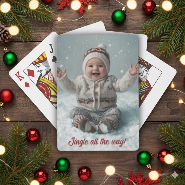 Personligens foto- och textnycklar casinokort (Personalized Photo And Text Keepsake Poker Cards)