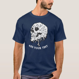 Personligens foto Skeleton Head Navy Blue T Shirt