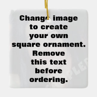 Personligens fotofyrkantiga ornament. Gör ditt ege Julgransprydnad Keramik