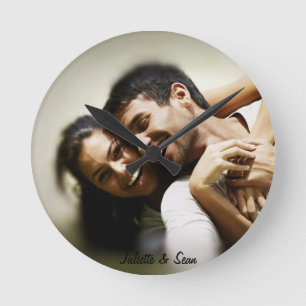 Personligens fotoklocka rund klocka