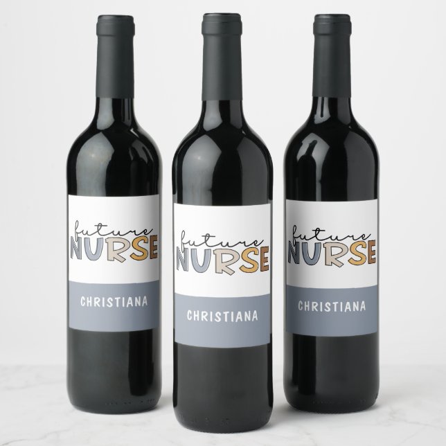 Personligens framtida sjuksköterska | Vårdgåvor fr Vinflaska Etikett (Flaskor)