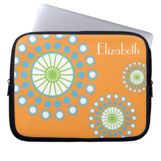 Personligens Funky Orange Blått Pinjul Laptop Fodral