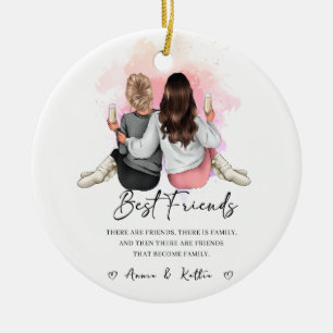 Personligens gåva till bästa vän, julklapp julgransprydnad keramik