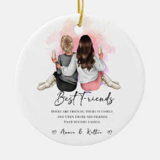 Personligens gåva till bästa vän, julklapp julgransprydnad keramik