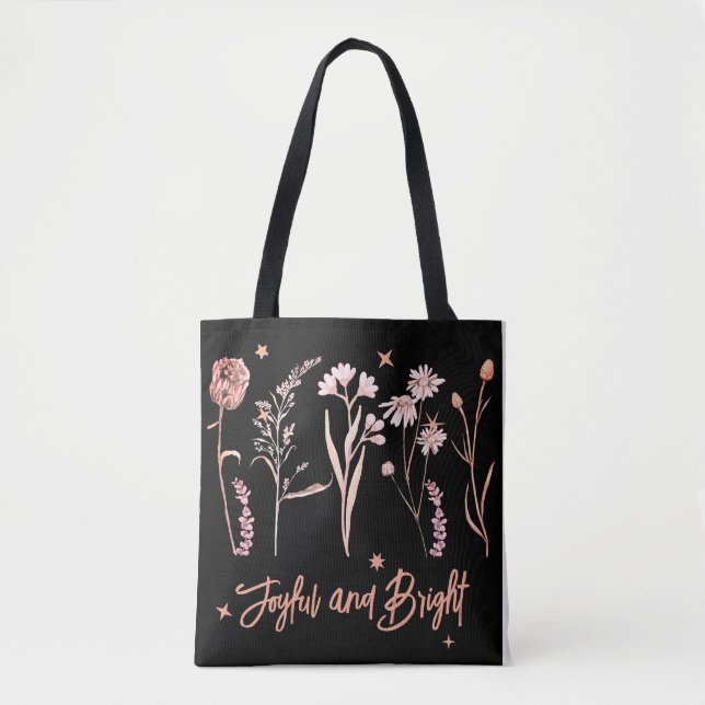 Personligens Glatta och Bright Wildblomskonstrukti Tygkasse (Framsida)