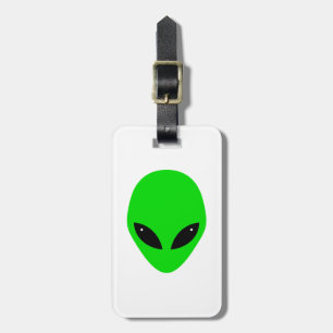 personligens Grönt Alien Head Bagagebricka