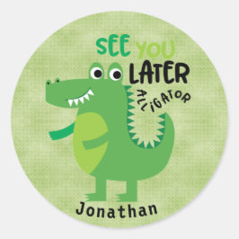 Personligens Grönt: Se Senare Alligator Sticker Runt Klistermärke
