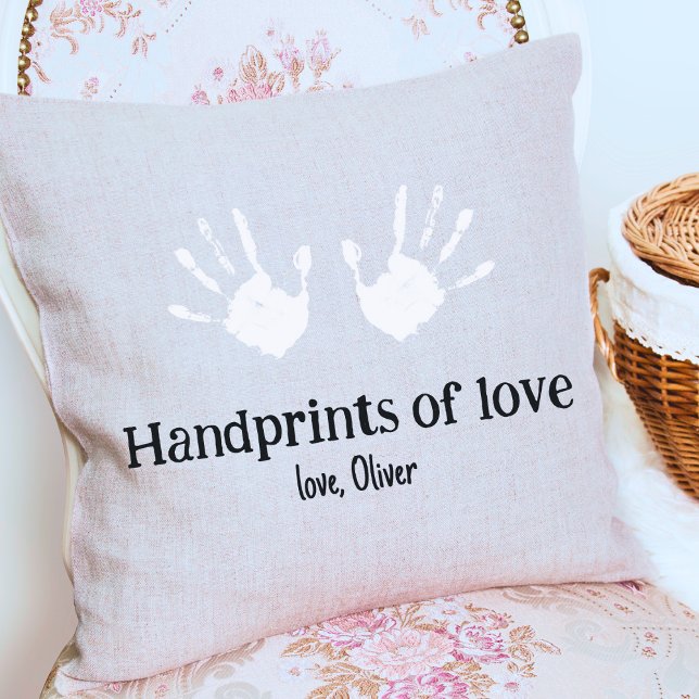 Personligens handavtryck av kärlek Kids händer Neu Kudde (Create-your-own Handprints Throw Pillow)