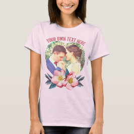 personligens hjärtform bild och text och blomma t shirt