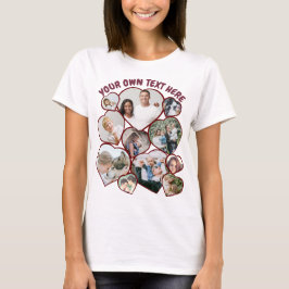 Personligens hjärtformade fotokollage T-Shirt