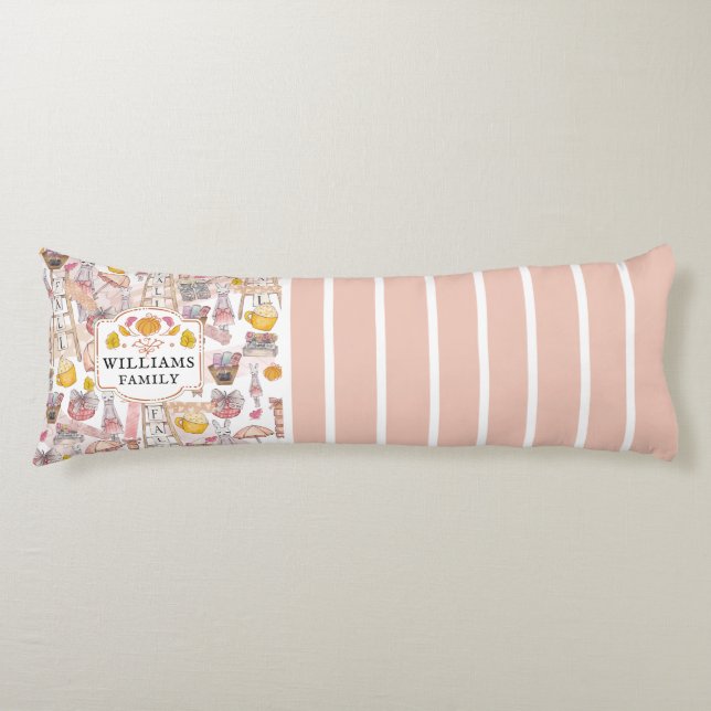 Personligens höstfärg för höstfamiljen kroppskudde (Framsidan)