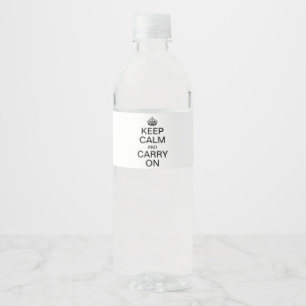 Personligens internetminne KEEP CALM och CARRY ON Vattenflaska Etikett