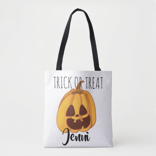Personligens Jack-o-Lantern Trick-or-Treat Design Tygkasse (Framsida)