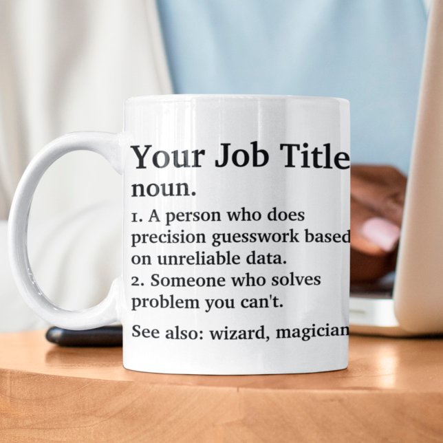 Personligens jobbnamnsdefinition för medarbetare kaffemugg (Skapare uppladdad)
