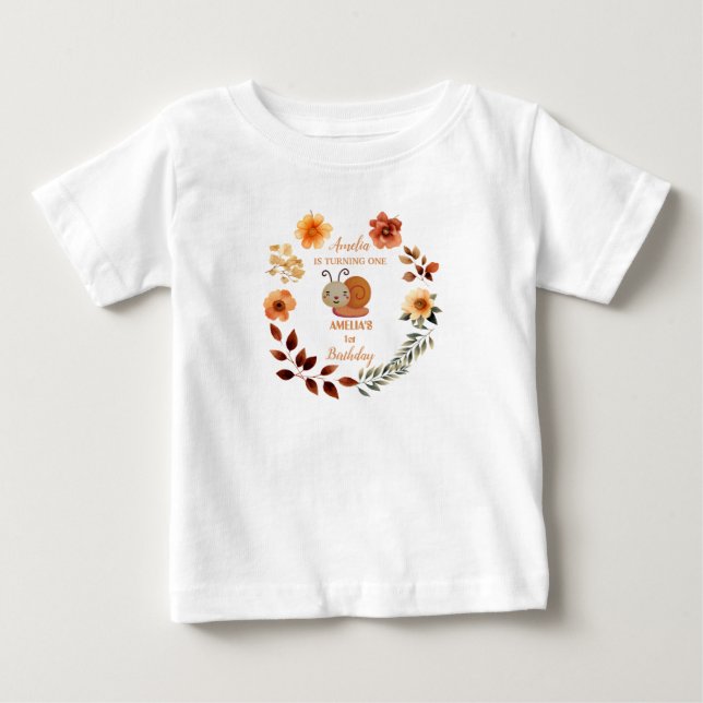 Personligens jokerblomma 1:a födelsedag t shirt (Framsida)