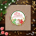 Personligens julkakor runt klistermärke<br><div class="desc">Koksippare för festlig och roligt julkaka. Perfekt för kuvertförseglingar eller party favors.</div>
