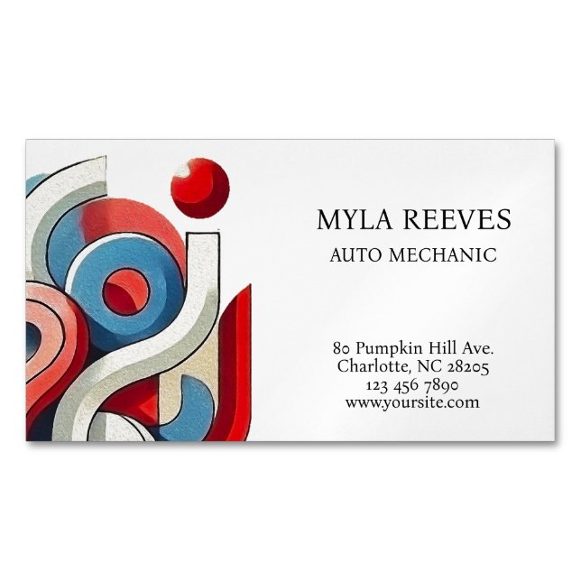 Personligens klara abstrakta utformning magnetiska visitkort (Framsida)