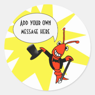 Personligens Kräftor/Lobster Tuxedo-fästdon Runt Klistermärke