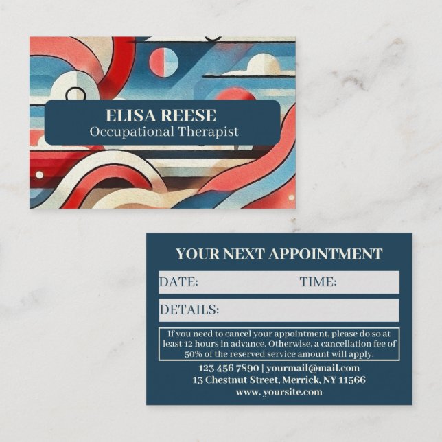 Personligens kreativitet och professionalism tidsbeställning kort (Fram/baksida)