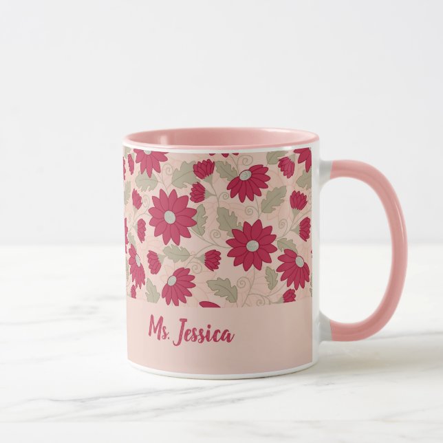 Personligens lärargåva, rosa daisy mugg (Höger)
