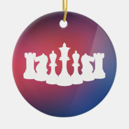 Personligens Lila, blå och vit schack-ornament Julgransprydnad Keramik