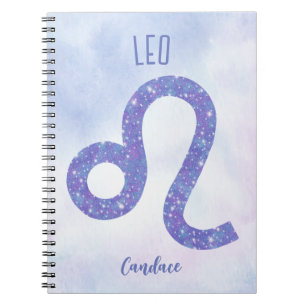 Personligens Lila för vackert Leo Astrology Anteckningsbok