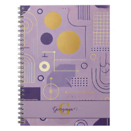 Personligens Lila och Guld-skandinaviska minimalis Anteckningsbok