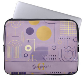 Personligens Lila och Guld-skandinaviska minimalis Laptop Fodral