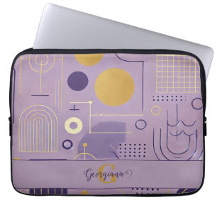 Personligens Lila och Guld-skandinaviska minimalis Laptop Fodral