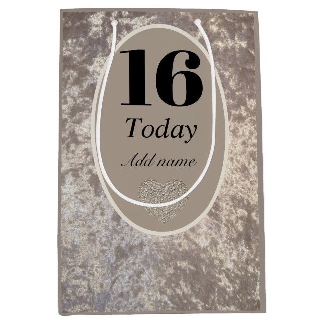 Personligens lyxsammetsfödelsedagspressepåse 16:e (Framsidan)