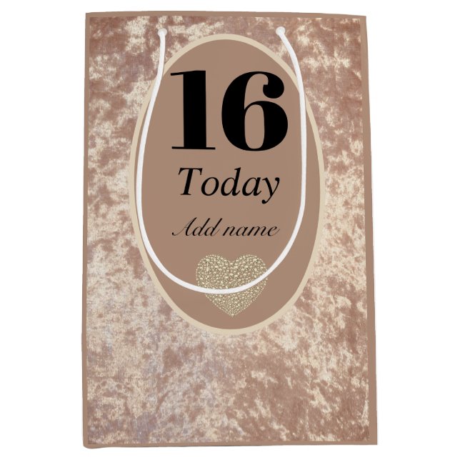 Personligens lyxsammetsfödelsedagspressepåse 16:e (Framsidan)