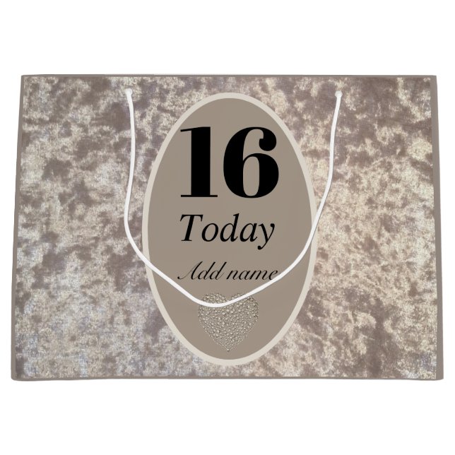 Personligens lyxsammetsfödelsedagspressepåse 16:e (Framsidan)