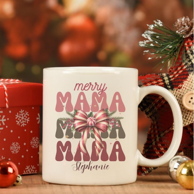 personligens mamma - retro julbög kaffemugg (Skapare uppladdad)