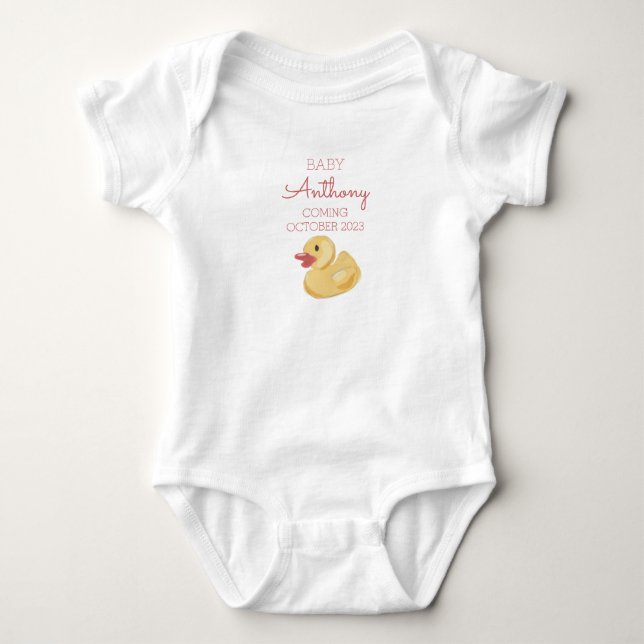 Personligens meddelande om efternamn Baby Anka Red T Shirt (Framsida)