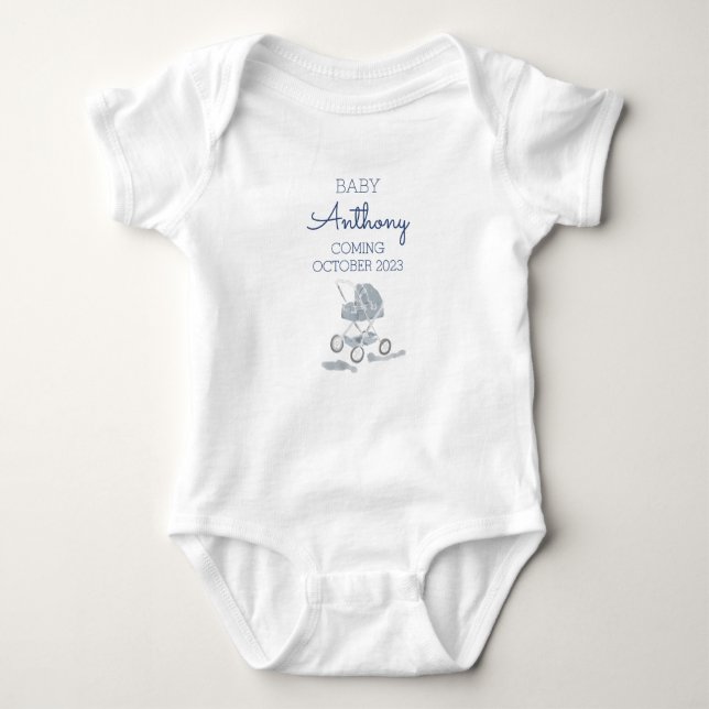 Personligens meddelande om efternamn Baby Barnvagn T Shirt (Framsida)