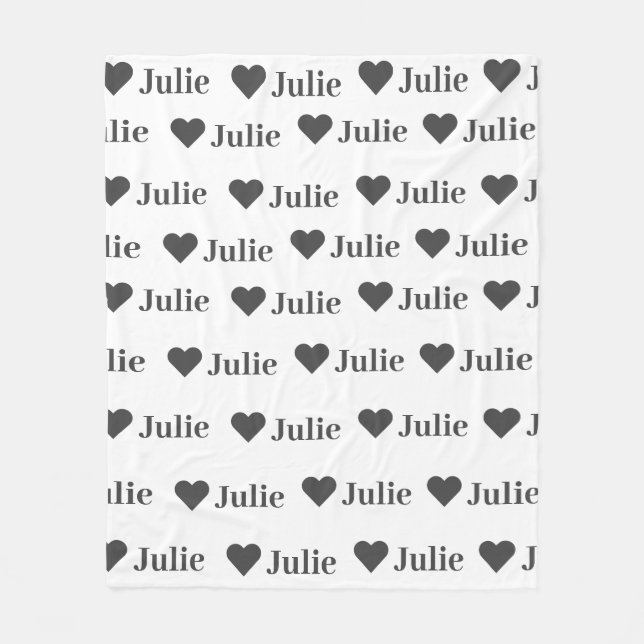 Personligens minimalistiska hjärtsvikt fleecefilt (Framsidan)