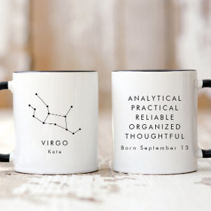 Personligens minimalistiska Våg Zodiac-tecken Mugg