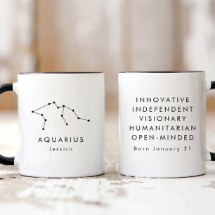 Personligens minimalistiska Zodiac-tecken Mugg