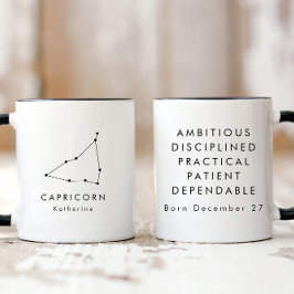 Personligens minimalistiska zodiaktecken för Capri Mugg