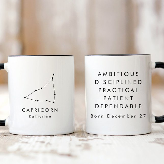 Personligens minimalistiska zodiaktecken för Capri Mugg (Skapare uppladdad)