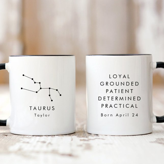 Personligens minimalistiska zodiaktecken för Tauru Mugg (Skapare uppladdad)