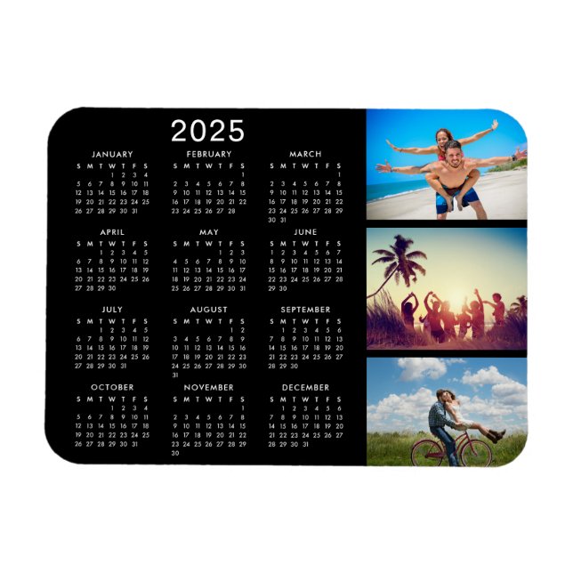 Personligens minnesvärda fotokollage 2023-kalender magnet (Horisontell)