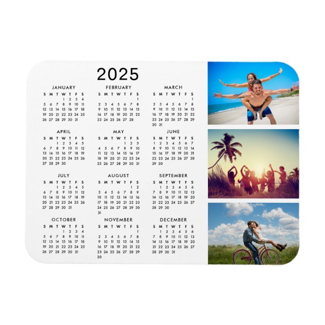 Personligens minnesvärda fotokollage 2023-kalender magnet (Horisontell)