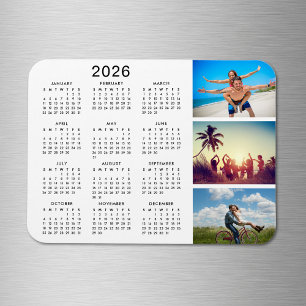 Personligens minnesvärda fotokollage 2024-kalender magnet