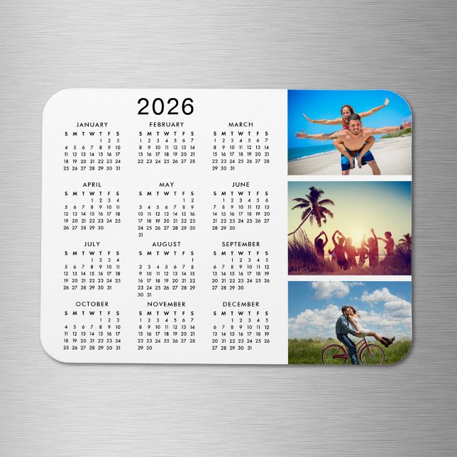 Personligens minnesvärda fotokollage 2024-kalender magnet (Skapare uppladdad)
