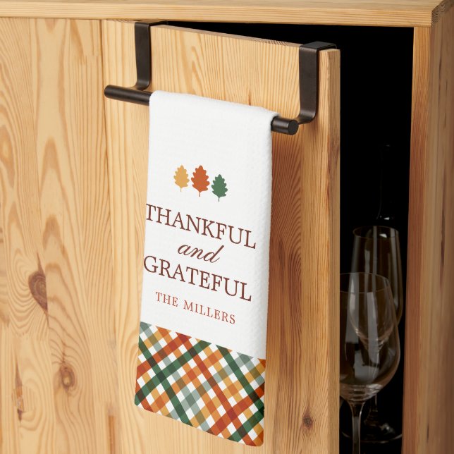 Personligens moderna tacksamma tacksamma Thanksgiv Kökshandduk (Thirds Fold)